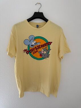 H&M Yellow The Itchy & Scratchy Show Graphic T‑Shirt